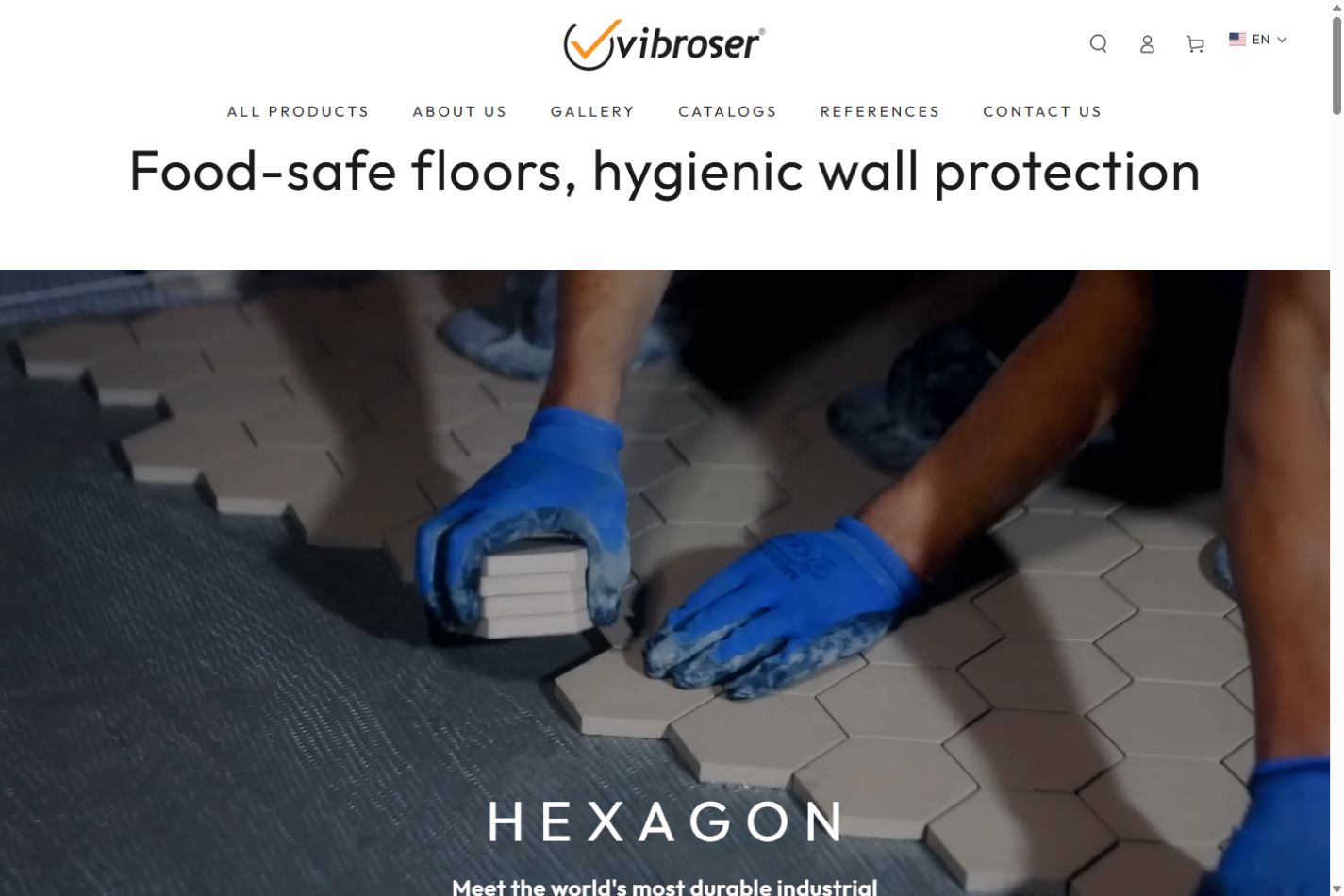 Vibroser web sitesinin ana sayfa ekran görüntüsü